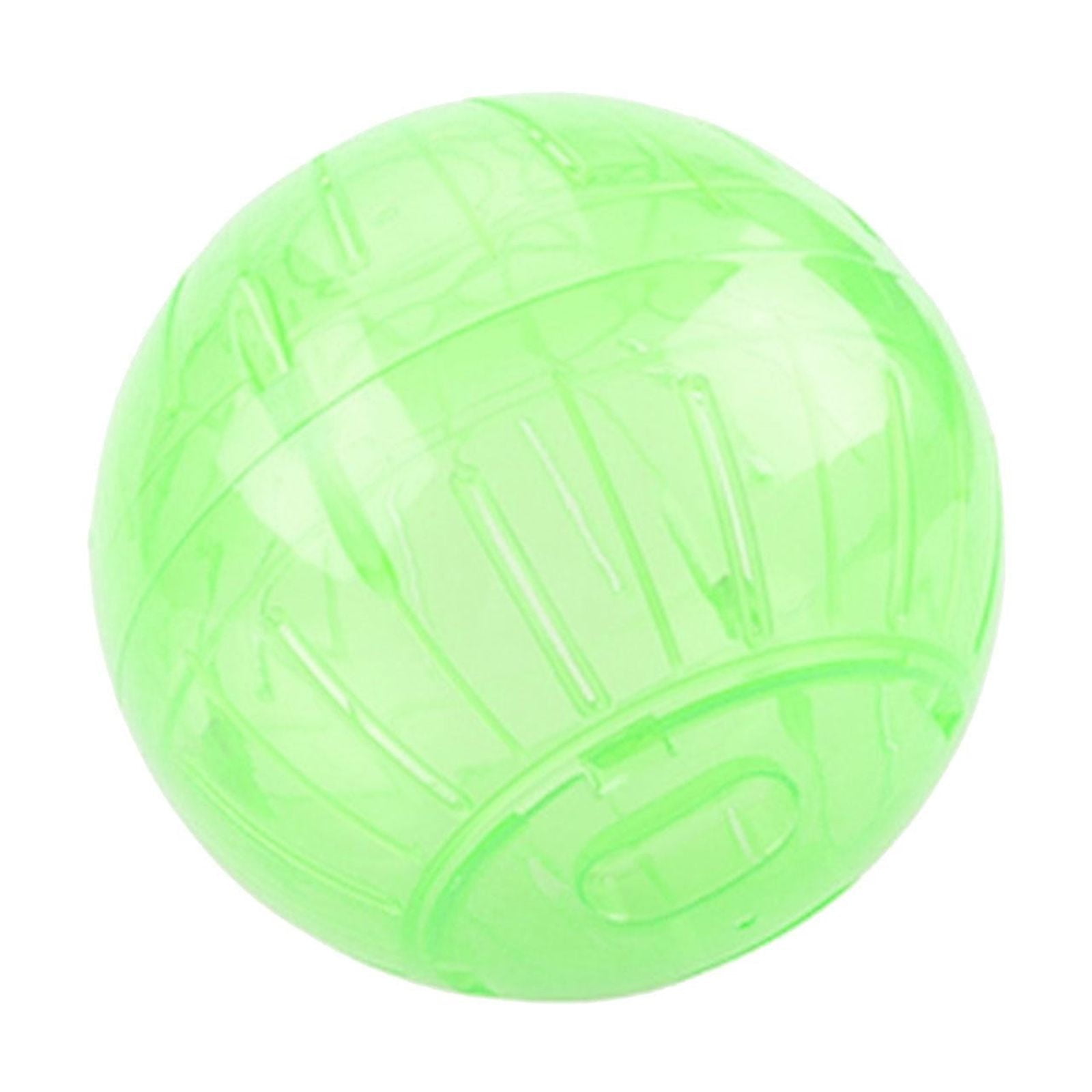 7-Inch Transparent Hamster Exercise Ball, High-Visibility Rodent Running Toy for Fitness and Play, Green