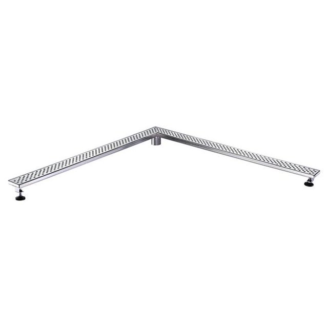 Rhone River Series Drain de Douche d'Angle, Forme en L, 36 x 36 Po