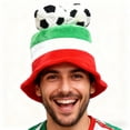 thumbnail image 3 of Unisex Novelty Soccer Ball Cylinder Hat Plush Soft Costume Cap for Sports Fan Party Events Game Day, 3 of 8