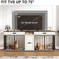thumbnail image 7 of ChVans 86.6" Dog Crate Furniture TV Stand for Large Breed Dogs, Wooden Kennel with Dual rooms, Dog Bowl, 2 Drawers &  Cabinet for Medium-Large Dogs, 7 of 7