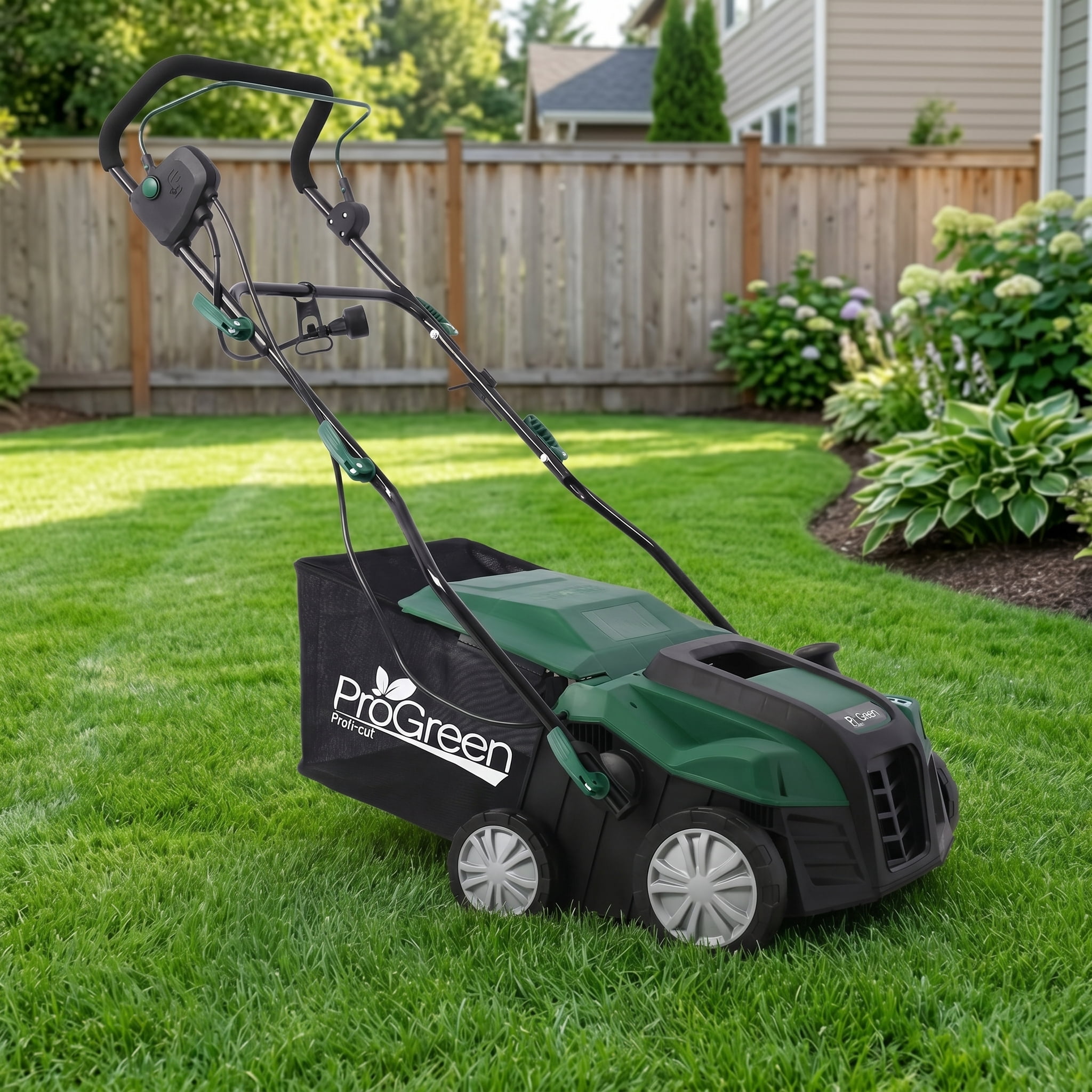 Zateety 16 in 15 Amp Corded Electric Lawn Dethatcher & Scarifier, 2-in-1, 58 QT Extra Large Removable Collection Bag