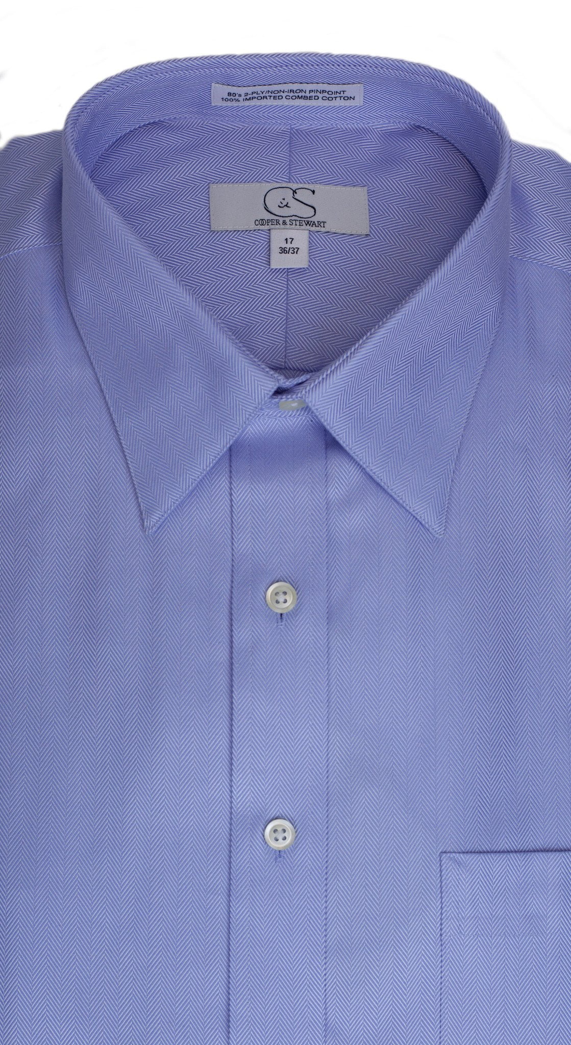 Clothing, Shoes & Jewelry Shirts COOPER & STEWART Tailored Fit NonIron Herringbone Spread