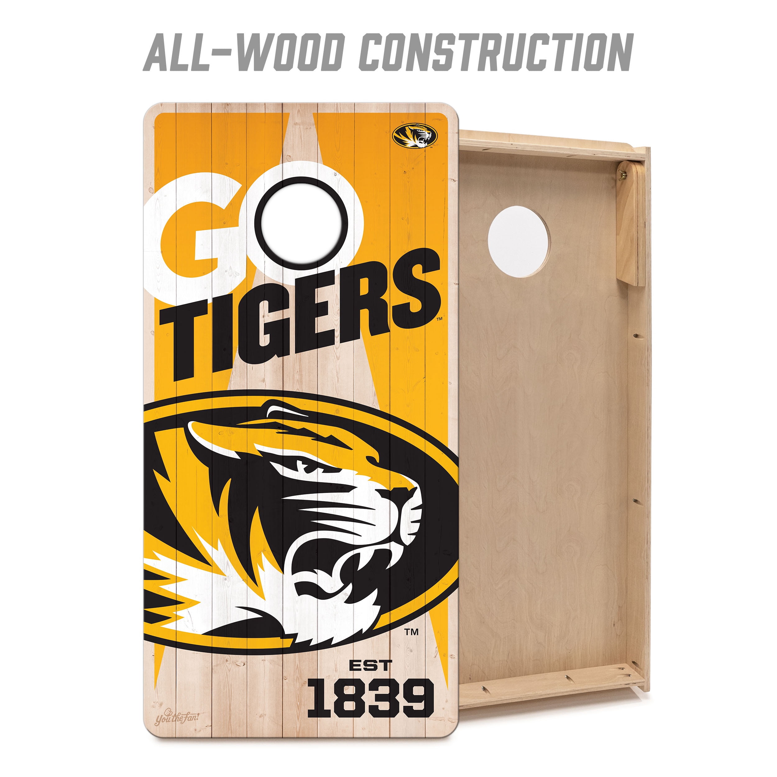 YouTheFan NCAA Missouri Tigers 2' x 4' Cornhole Game No Bags