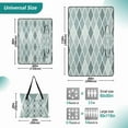 thumbnail image 2 of Extra Large Picnic Beach Blanket Waterproof Sand Proof Portable Outdoor Mat Bluish White Block 60x80, 2 of 9