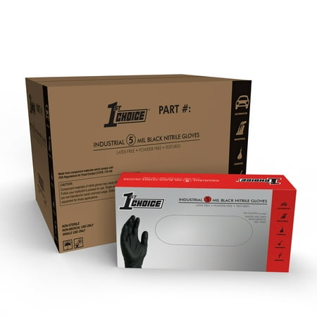 

1st Choice 5 mil Industrial Black Nitrile Gloves XX-Large Case of 1000