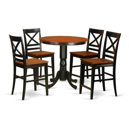 East West Furniture Jackson 5 Piece Cross-And-Ladder Dining Table Set