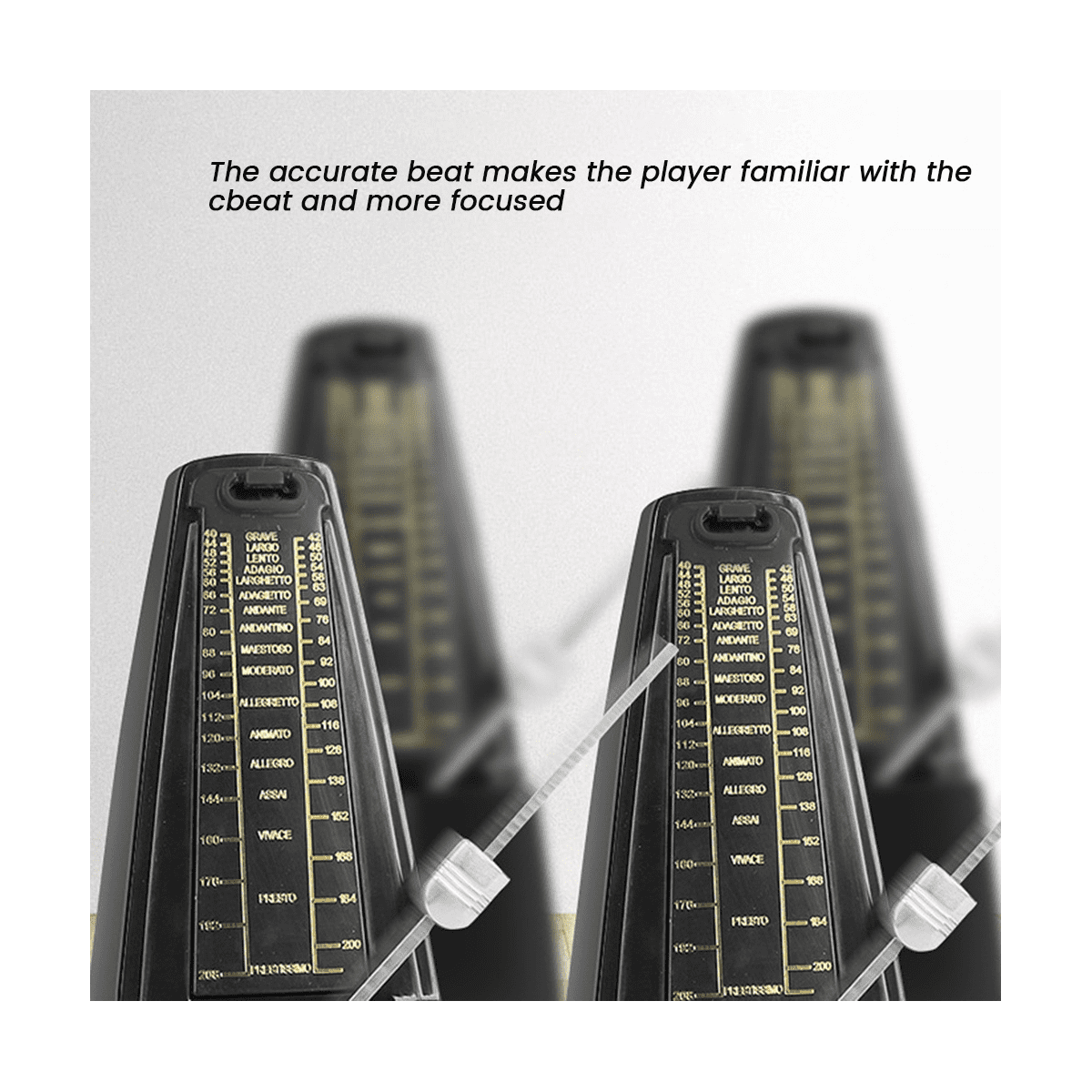 Mechanical Metronome Universal for Guitar Violin Piano Musical Instrument Practice Tool Black