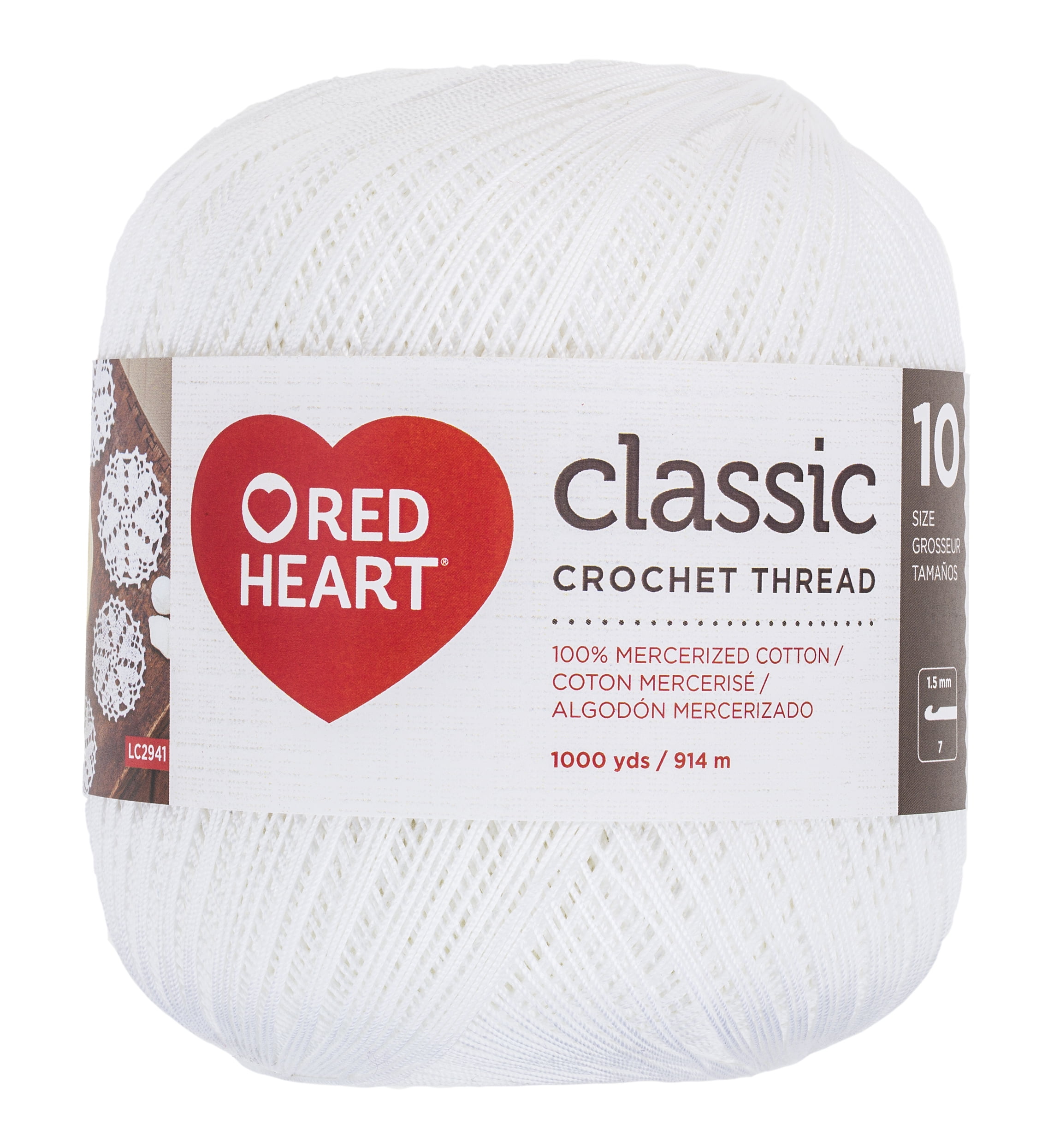 Red Heart Classic 10 White Yarn, 1 Each