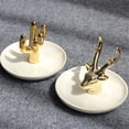 thumbnail image 3 of Baratijas de Cerámica Coleccionables Bandeja para Soporte para Joyas Flamingo cornamenta oro, 3 of 8