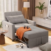 Aiho Folding Sofa Bed, Convertible Chair Bed with Pillow, Foldable Couch with Back Support for Living Room Bedroom - Dark Grey