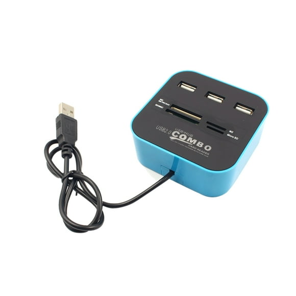 FRCOLOR reader hub Reader and 3 Ports Usb Hub High External Memory Reader with Multi-card Reader Combo,2.76"X2.76"X1.18"