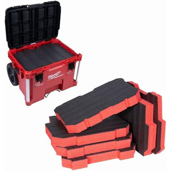 Econo Foam Inserts- Fits  Packout ™ 48-22-8426 (6 Piece Foam Kit) Black/Red