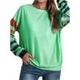 thumbnail image 4 of HUBERY Women Stripe Printed Colorblock O Neck Long Sleeves Blouse, 4 of 6