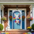 thumbnail image 5 of Easter Decorations Clearance Easter Party Door Cover Outdoor Easter Bunny Decor Easter Door Curtain for Holiday Decoration Background, 70.87x35.43in, 5 of 6