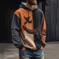 thumbnail image 2 of ZVNAΖH Men's Halloween Hoodie, Long Sleeve Stitch Patchwork Pullover with Drawstring Hood and Kangaroo Pocket, Casual Gothic Tops for Fall Winter, S-5XL, 2 of 3