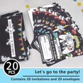 thumbnail image 4 of Watercolor Video Game Party Invites - 20 Set Fill-in Invitations with Envelopes for Boys Game Theme Birthday Party Supplies Double-Sided Printed Invitation Cards, 4 of 7