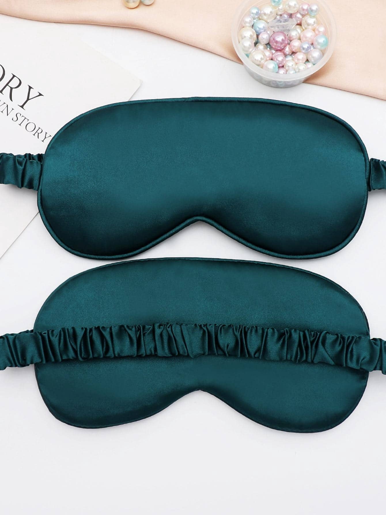 Blackout Sleep Eye Mask Satin Like Cooling Comfortable Relieve Fatigue Nap Sleep Back To School Supplies-Pink10 Pieces