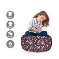 thumbnail image 2 of Floral Storage Toy Bag Chair, Blossoms Flowering Petals Retro Meadow Buds Spring Season Art Pattern, Stuffed Animal Organizer Washable Bag, Large Size, Plum Mustard and Green, by Ambesonne, 2 of 3