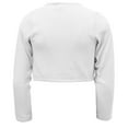 thumbnail image 4 of Cyndeelee Girls Long Sleeve Beaded Sequin Scallop Trim Bolero Cotton Shrug Cardigan (White, 6X), 4 of 5