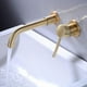 thumbnail image 2 of Brass Bathroom Sink Faucet, Wall Mounted, Brushed Gold, 2 of 5