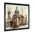 thumbnail image 5 of Designart "Analytic Drawing Of A Bank Scene" Banks Picture Framed Wall Art Living Room, 5 of 5