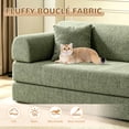 thumbnail image 5 of Timbernest 78.7" Convertible Sleeper Sofa Bed, Boucle Boneless Sofa with 2 Pillows, Floor Sofa Lounge Couch for Living Room, Moss Green, 5 of 10