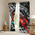 thumbnail image 3 of Feelyou Red Racing Car Blackout Curtains Set of 2 (52x84 Each) for Kids, Automobile Checkered Flag Window Curtains, Extreme Sports Curtains and Drapes, Blackout Curtains Bedroom Decor, 3 of 6