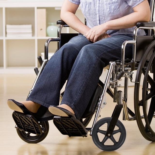 CHICHUMID 4Set Black ABS PVC Steel Wheelchair Front Wheels 6 Inches Universal Replacement