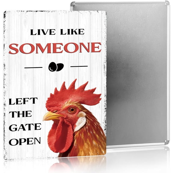 Farmhouse Chicken Kitchen Wall Decor Funny Metal Tin Sign for Home or Garden Hen House 8 x 12 Inch