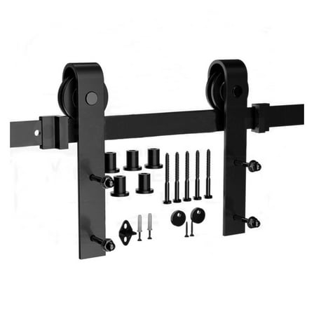 Sliding Door Barn Track Hardware, Wood Barn Door Rail Hardware Sliding Door Track Kit, Barn Door System Slide Kit ,Easy to Install