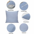 thumbnail image 5 of Pillow Covers 24x24 Inch, Pure Light Blue Linen Pillowcase with Invisible Zipper, Simple Solid Color Decorative Throw Pillow Covers Cushion Case for Couch Sofa Bed Living Room, 5 of 9