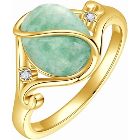 Jade Ring S925 Sterling Silver Vintage Oval Green Jade Ring Gemstone Jewelry Gifts for Women