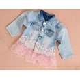thumbnail image 5 of Peacolate Toddler Girls 3-Piece Denim Clothing Set - T-Shirt, Denim Jacket, and Jeans, Pink, 6-12M, 5 of 8