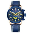 thumbnail image 2 of Watch Men Waterproof Black Leather Strap Luxury Sports Wristwatch Quartz, 2 of 6