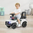 thumbnail image 4 of OLAKIDS Ride On Push Police Car, Toddler Foot-to-Floor Sliding Toy with Siren, Steering Wheel, Megaphone, Horn, Headlights, Under Seat Storage, Kids Racer Walking Gift for Boys Girls 3+ (White), 4 of 6