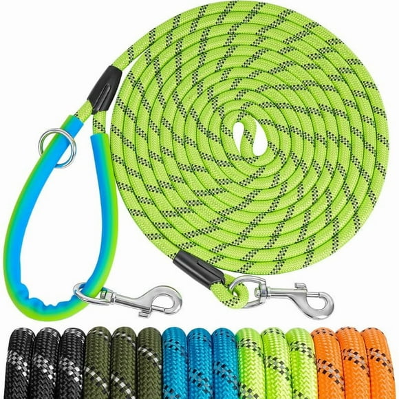 XiaZ 15FT 30FT 50FT Training Leash for Dogs, Nylon Rope Dog Leashes with 2 Swivel Hooks and Comfortable Padded Handle, Puppy Leash Lead for Small Medium Large Dogs Training, Playing, Camping,Backyard