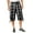 Black Plaid, variant on Pro Club Mens Cotton Twill Cargo Short Pants with Belt 30"-52"