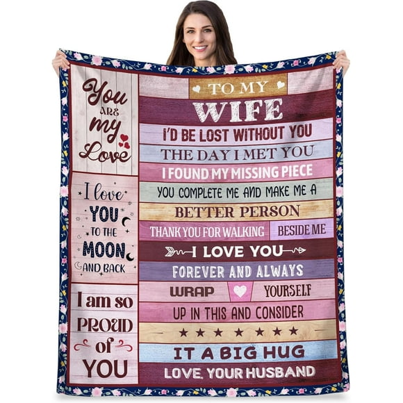 XZYG Romantic Gifts for Wife from Husband Best Wife Gifts for Her Wife Birthday Gifts for Womens Wife Gifts for Mothers Day Christmas Anniversary Valentine'S Day Wife Blanket Gifts(60*80inch)
