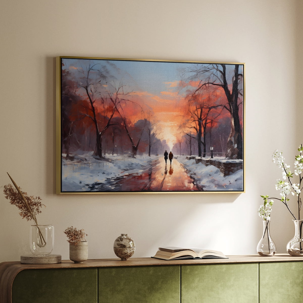 Vintage Landscape-CCXXIV By Wexford Home Framed in Gold Wood Gallery Wrapped Canvas 27 in. x 41 in.