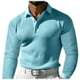 thumbnail image 2 of FYDUU Men's Classic Fit Polo Shirt Lapel Long Sleeve Sports Golf Shirts T Shirt Tops Classic Casual Polo Shirts Stylish Pullover Shirt Fall Basic Polo Shirt, 2 of 4