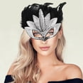 thumbnail image 5 of Unique Bargains 1 Pc Sequined Feathers Party Mask Silver Tone Plastic Feather, 5 of 5