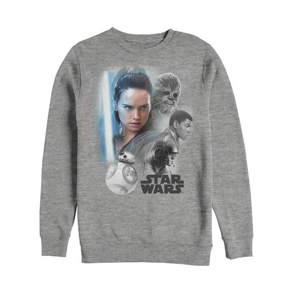 Men's Star Wars The Last Jedi Rey Rebel Collage  Sweatshirt Athletic Heather Small