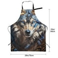 thumbnail image 2 of Kdxio Vintage Blue Floral Wolf Apron with Pockets Adjustable Kitchen Aprons for Men Women Waterproof Aprons for Cooking,Drawing,Crafting, Baking Household Cleaning, 2 of 5