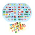 thumbnail image 2 of De Conjunto De 36 Banderas Del Juguete, Rompecabezas Que Empareja El , Juguete Educativo De Geografía Niños CUTICAT Mapa mundial de madera con banderas, 2 of 8