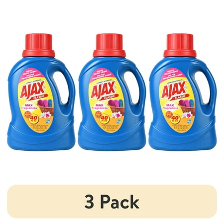 (3 pack) Ajax Classic Max Fragrance Laundry Detergent, Original, 40 oz, 25 Loads