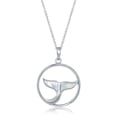 thumbnail image 1 of Beaux Bijoux Whale Tail Designed Mother of Pearl Circle of Life 18” Pendant Necklace Sterling Silver Jewelry for Women or Teens, 1 of 6