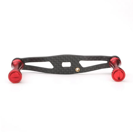 DAMIFU Left & Right Hand Fishing Reel Handle Rocker Replacement Carbon Fiber Left Right DIY Metal Knob For Comfortable Grip Red