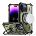 thumbnail image 2 of Bemz Rugged Case for iPhone 15 Pro Max - Tough Magnetic Ring Stand Charger Cover with Tempered Glass Screen Protectors (Midnight Green), 2 of 6