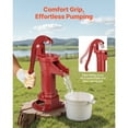thumbnail image 4 of KFFKFF  Cast Iron Hand Well Pump, 25 ft Max Lift,  Antique Pitcher Pump, 1-1/4 in NPT Connection, Manual Water Pump for Gardens, Ponds, Backyards, and Farms, Red, 4 of 9
