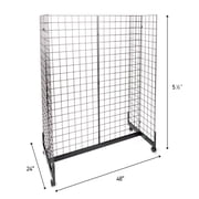 SSWBasics Black Grid Gondola Unit - Includes Base and Casters - Grid Unit 48L x 66H x